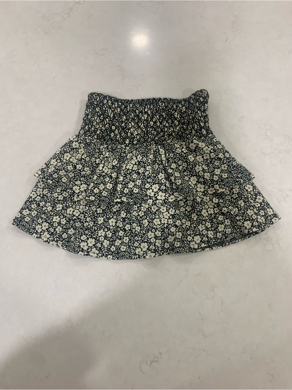 Zara Kids Floral Mini Skirt Black and Cream size 10